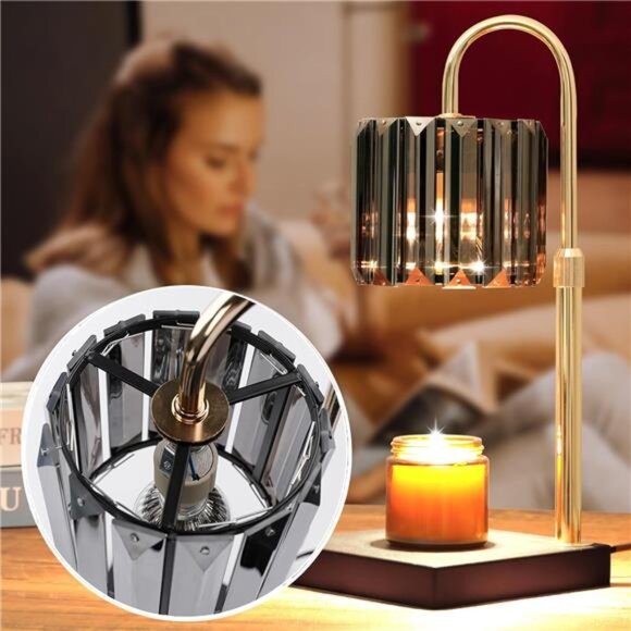 Candle warmer lamp dimmable electric glass wax melter timer night light gift - Picture 6 of 7